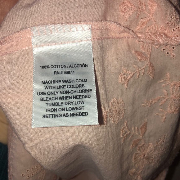 Beautiful peach embroidered ruffle sleeves Large - Picture 6 of 7